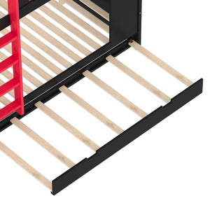 English Elm Twin Xl Solid Pine Loft Bed with Built-in Led Lighting and Storage Shelves W1580S00393