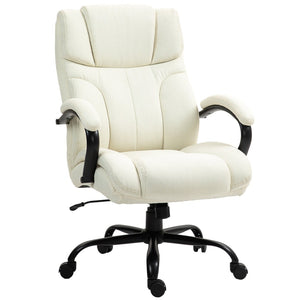 English Elm Vinsetto Big And Tall Office Chair - Ergonomic Executive Seat, Adjustable Height, Cream Linen Finish W2225P217954-GIGA