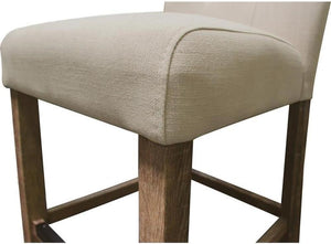 English Elm Set of 2 Upholstered Dining Chairs with Tufted Back Padded Seat, Beige Polyester Fabric, Wood Legs Light Gray 42 L x 21 W x 15 H B011P361846