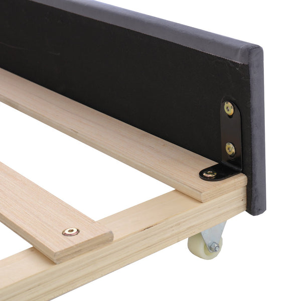 English Elm Twin Upholstered Bed with Trundle and Storage Drawers, USB Ports, French Velvet Luxurious Feel Gray SF000184AAE