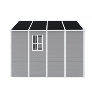 English Elm Campcraft 8x8 Ft Resin Storage Shed with Uv Resistant Polypropylene Panels and Hd Windows W1598S00013