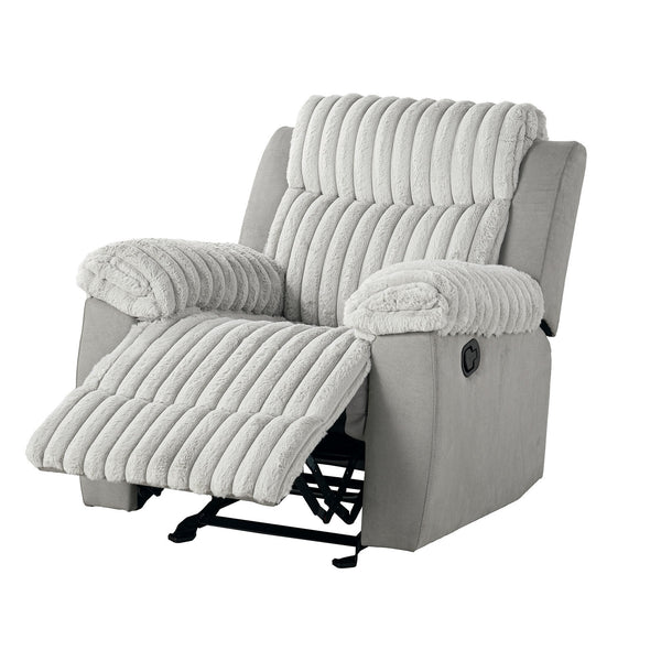 English Elm Transitional Glider Recliner with No-Gap Footrest, Plush Pillow Arms and Attached Back Cushion for Comfort Gray 30 L x 35 W x 26 H B2741P391763
