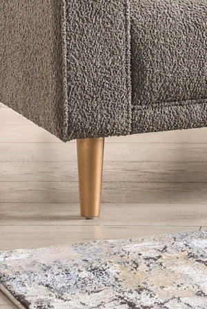 English Elm Contemporary Plush Armless Chair with Metal Legs, Adjustable Headrest, Boxed Cushions & Chaise Comfort Gray 41 L x 36 W x 23 H B2741P378508