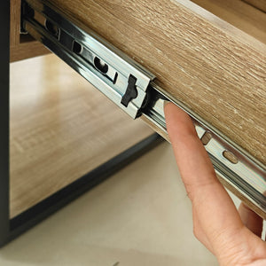 English Elm Set Of 2 Modern End Tables With Drawer - Industrial Style Nightstands For Stylish Storage & Decor W241P246921-GIGA