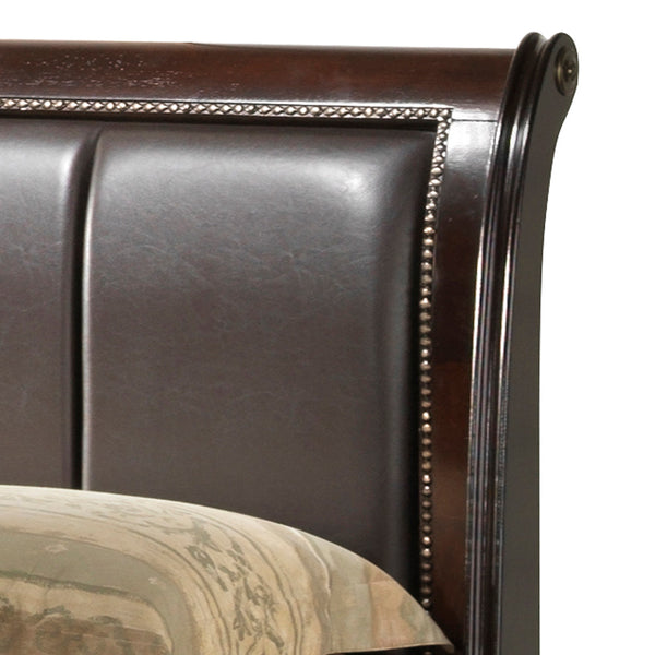 English Elm Lavita G8875C-Kb3 King Storage Bed - Elegant Cappuccino Finish With Faux Leather Headboard Design B078S00500