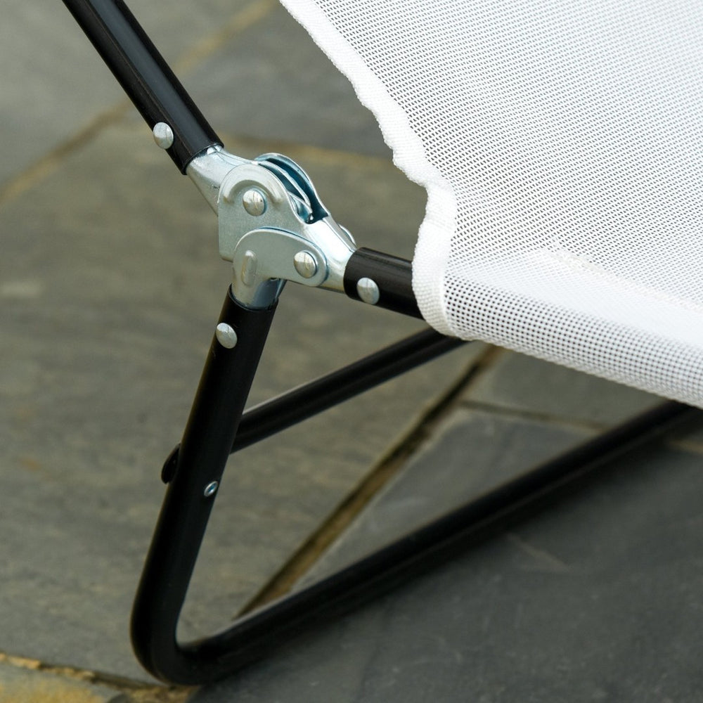 English Elm Outsunny Folding Chaise Lounge Chair - Lightweight Reclining Seat With Mesh Fabric For Outdoor Relaxation W2225P217765-GIGA