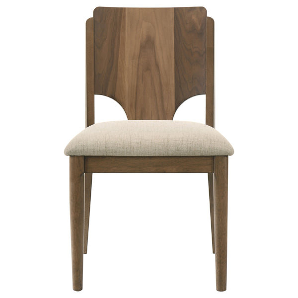 English Elm 2pc Mid-century Dining Side Chairs with Foam Padded Seats and Spindle Back in Neutral Wheat Upholstery Beige,Walnut 39.17 L x 20.5 W x 11.81 H B011P301348