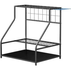 English Elm Multi-purpose Metal Garden Tool Rack Three Tier Corner Storage for Shed or Garage T3971P425435