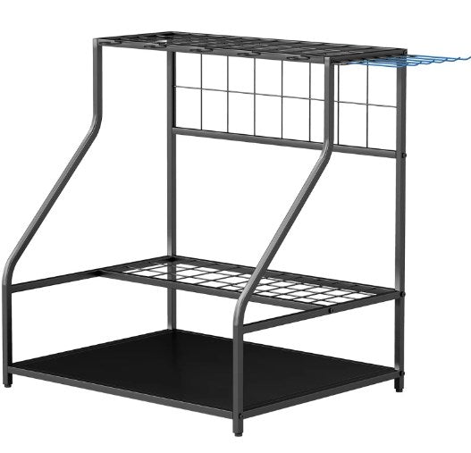 English Elm Multi-purpose Metal Garden Tool Rack Three Tier Corner Storage for Shed or Garage T3971P425435