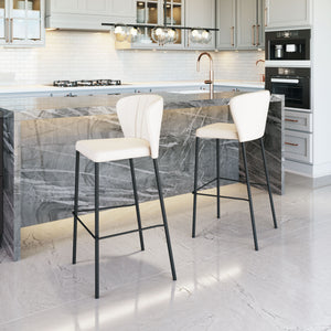 Linz Barstool - Set of 2 Cream 109782 Zuo Modern