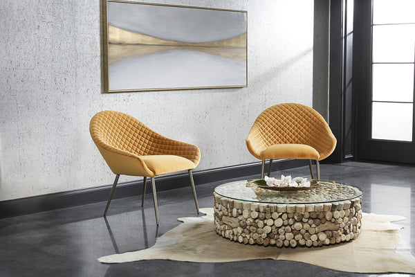 Sunpan Bickford Handcrafted Driftwood Coffee Table with Tempered Glass Top – Unique Rustic Modern Design