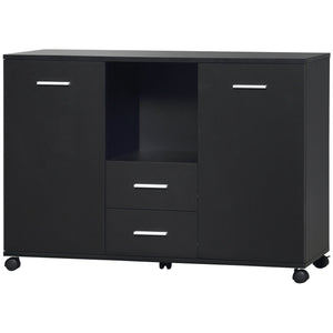 English Elm Vinsetto Mobile Office Filing Cabinet with 2 Drawers, 2 Shelves, Locking Casters & Smooth Top — Durable P2 Particleboard Organizer W2225P229553