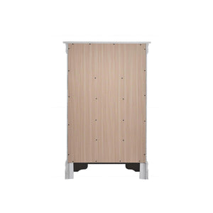 English Elm Verona Pearl White Chest with Dovetail Drawers, Metal Guides, Gold Crystal Handles, Ready-Assembled White 18 L x 33 W x 51 H B078P384068