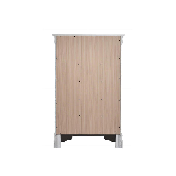 English Elm Verona Pearl White Chest with Dovetail Drawers, Metal Guides, Gold Crystal Handles, Ready-Assembled White 18 L x 33 W x 51 H B078P384068