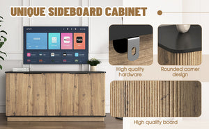 English Elm Multi-Functional Mdf Sideboard - Stylish Storage For Tvs & Tableware, Compact Design, Easy Assembly W3226P279083