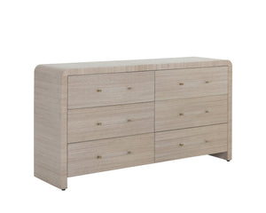 Sunpan Atherton Dresser - Modern Global Design with Soft-Closing Drawers & Unique Raffia Texture Finish