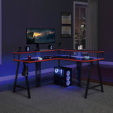 OSP Home Furnishings Disruptor L-Shape Gaming Desk Black