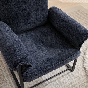 English Elm Adjustable ergonomic recliner chair with 6-position 90°–180° support for lumbar comfort and versatile use Dark Blue W2311P357156