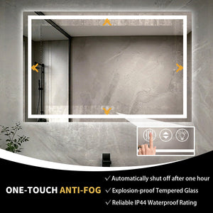 English Elm 60" X 36" Led Vanity Mirror Dual Front Back Lighting Dimmable Anti-fog Bathroom W1920P493145