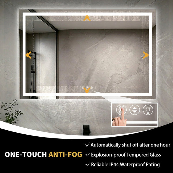 English Elm 60" X 36" Led Vanity Mirror Dual Front Back Lighting Dimmable Anti-fog Bathroom W1920P493145