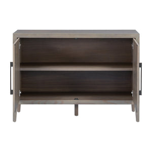 English Elm U_style Farmhouse Pine Veneer Buffet Cabinet with Double Doors for Kitchen or Entryway Gray N711P410389E
