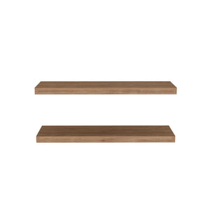 English Elm Floating Shelf Dallas Beige Pine Set of Two 31.9" Engineered Wood Floating Shelves for Modern Living Rooms B092P238730