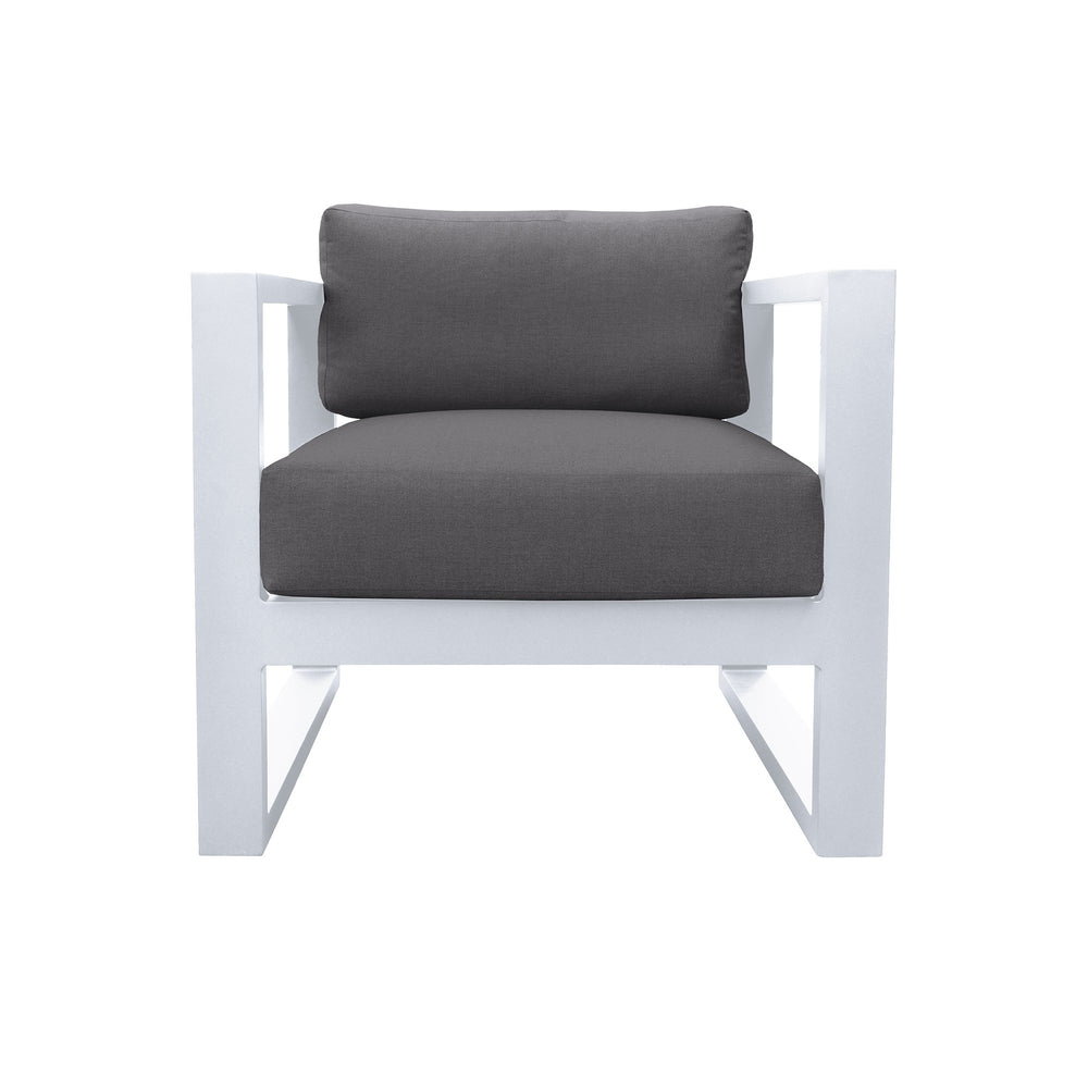 English Elm Granto Aluminum Outdoor Chair with Quick-Dry Cushions, All-Weather Rust-Resistant Seating, Gray B2736P354335