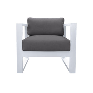 English Elm Granto Aluminum Outdoor Chair with Quick-Dry Cushions, All-Weather Rust-Resistant Seating, Gray B2736P354335
