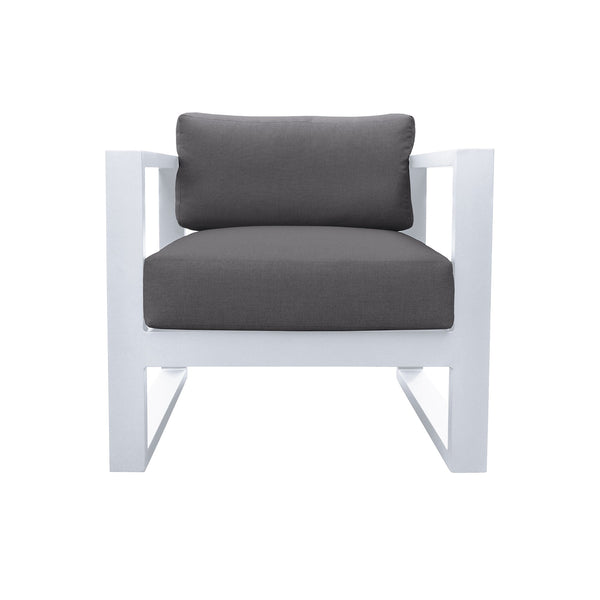 English Elm Granto Aluminum Outdoor Chair with Quick-Dry Cushions, All-Weather Rust-Resistant Seating, Gray B2736P354335