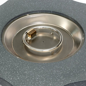 English Elm 36" Propane Fire Pit Table 50000 BTU Gray MgO Concrete Round with Lava Rocks, Pulse Ignition, Cover W853P277120