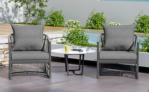 English Elm Christopher Knight Home® - [Set Of 2] Modern Gray Lounge Chairs With Curved Aluminum Frame & Cushions For Stylish Comfort Outdoors N767P237033G_2