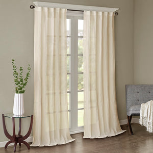 English Elm Solid Crushed Curtain Panel Pair - Elegant Sheer Window Treatments For Modern Home Décor, 2 Pcs B03598168-GIGA