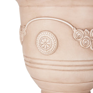 English Elm Mgo Handcrafted Urn Planter Classical Garden Accent Weathered Fiberglass Composite Outdoor Beige N772P411998B