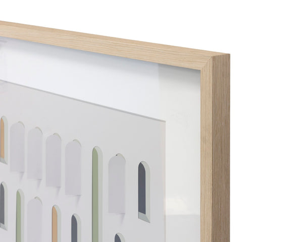 Sunpan DOOR TO DOOR (SET OF 2) - Stunning 36" X 49" Hinged Paper Art with Natural Frame & Gold Accents A0392