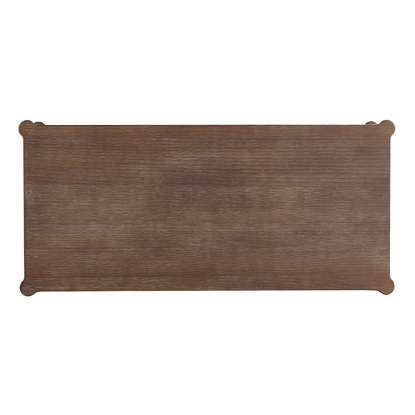English Elm 47x22x18.5" Rustic Wood Coffee Table with Spiral Turned Legs and Open Storage Shelf W2078P460492