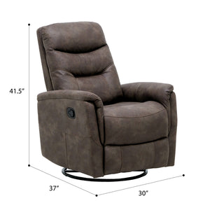 English Elm Wallace & Bay - Brown Swivel Gliding Recliner in Tawny Brown Fabric — Contemporary Comfort, Easy-Care, Space-Smart Design B361P384415