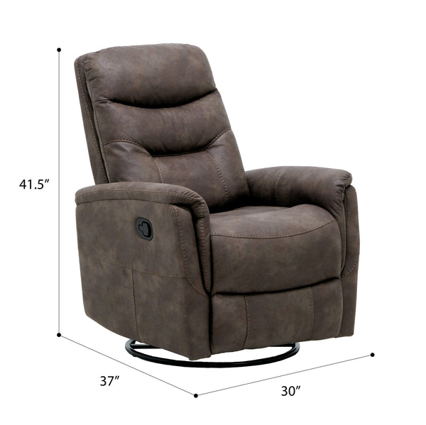 English Elm Wallace & Bay - Brown Swivel Gliding Recliner in Tawny Brown Fabric — Contemporary Comfort, Easy-Care, Space-Smart Design B361P384415