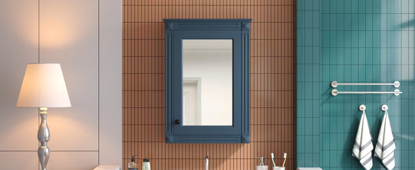 English Elm 20" Wall Mount Medicine Cabinet Mirrored Door Soft Close Adjustable Shelf Bathroom N710P317680C