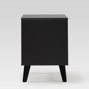 Hans Sleek Mid-Century Modern Nightstand with 1 Drawer and Open Cubby for Stylish Storage Solutions