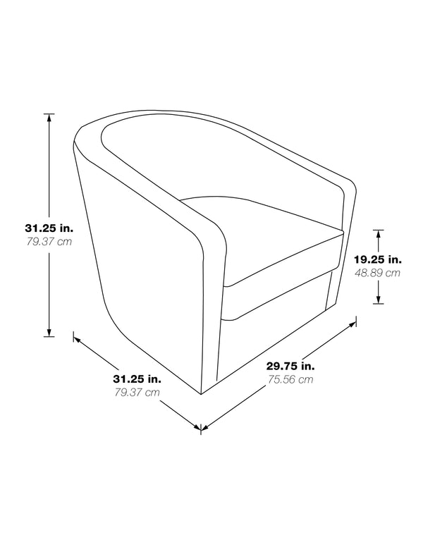 OSP Home Furnishings Danica Swivel Chair Tan Zig-Zag
