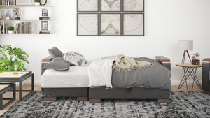 English Elm Primenest Zenaero Convertible Chaise Lounge With Storage – Stylish Chenille Upholstered Comfort! B030P303550-GIGA