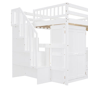 English Elm Queen Murphy Bed with Integrated Desk Cabinet Shelves Space Saving Studio Solution White N708S00014K