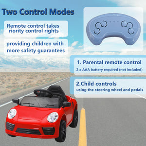 English Elm Ride on Electric Sports Car for Kids 12v Dual Motor with Remote Swing and Led Lights Red W1760P358679