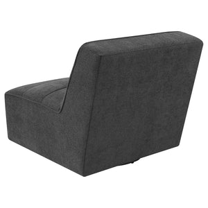 English Elm Manhattan Dark Charcoal Swivel Tufted Chair with Bouclé Upholstery, Pocket Coil Comfort, 31"H B062P358329