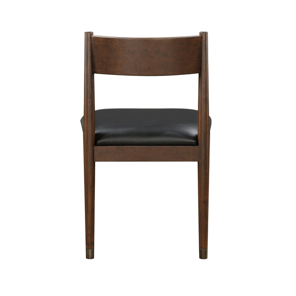 English Elm 5pc Cherry Maple Veneer Dining Set Butterfly Leaf Table Four Leather Side Chairs B011S01194