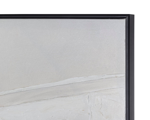 Sunpan Breaking Barriers Contemporary Wall Art - Hand-Painted Monochrome Design in Black Floater Frame