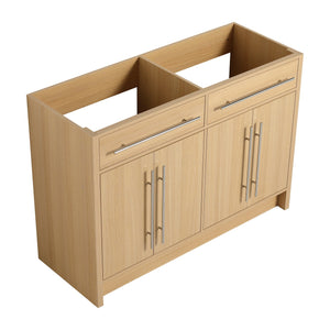 English Elm 48" Freestanding Bathroom Vanity Cabinet 4 Soft-Closing Doors Original Oak Plywood KD Pack Easy Assemble W1972P348986