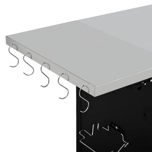 English Elm K&k Stainless Steel Outdoor Grill Cart with Cabinet Drop Leaf and Swivel Casters N707P397500B