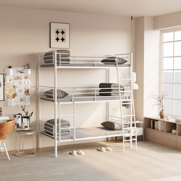 English Elm Black Metal Loft Bed with Built-in Desk Rgb Led Lighting and Charging Station White W1671S00003
