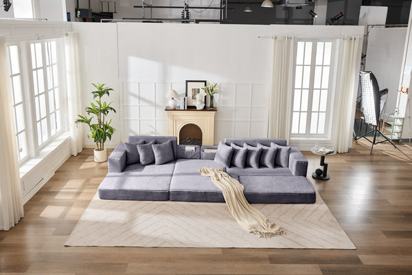 English Elm Convertible Floor Sofa Bed - Stylish Corduroy Couch, Space-Saving Foldable Mattress For Comfort & Versatility W2915S00076